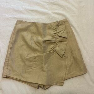 Gold Ruched Mini Skort